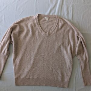 Garnet Hill Cashmere V-neck In Oat Heather